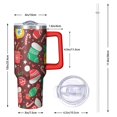 thumbnail image 2 of 40oz Merry Christmas Tumbler with Straw and Lid, Cute Red Snowflakes Stainless Steel Insulated Cup Gifts, 2 of 4