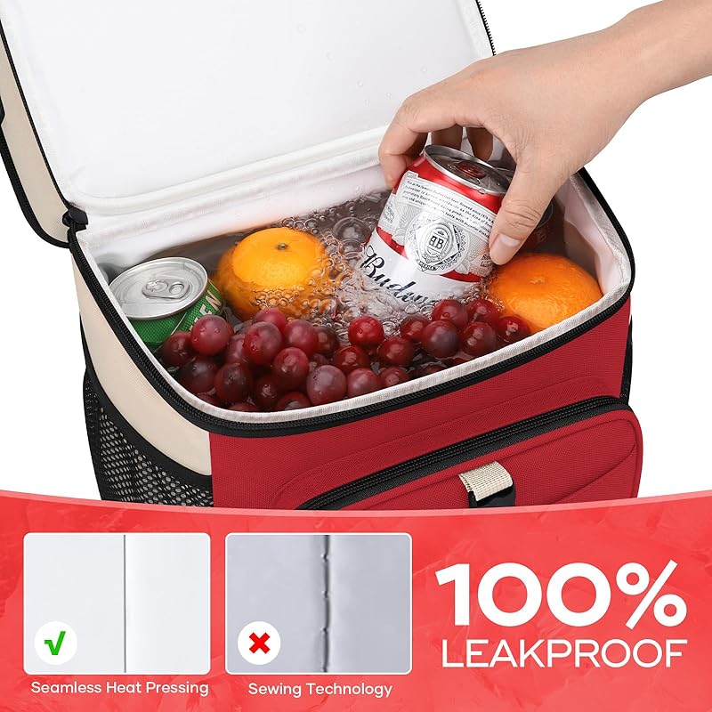 Maelstrom Lunch Box for Women, 20L Insulated Lunch Bag Men, Leakproof Double Deck Cooler Bag, Soft Lunch Cooler with Quick Access Flip-Top Lid for Work, Beach,Travel, Camping