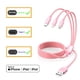 thumbnail image 4 of Cable de Carga Multiusb 4,4 Pies, Nailon de Aluminio, Cable 3 en 1 con Conectores USB Tipo C/Micro/Lighting para la Mayoría de Teléfonos y Tabletas., 4 of 7