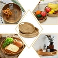 thumbnail image 6 of Eneocare Round Rattan Serving Tray with 4 Rattan Coasters, Woven Organizer Basket Tray, Hand Woven Wicker Storage Basket for Breakfast, Drinks, Snack, Bread, Fruit, 6 of 7