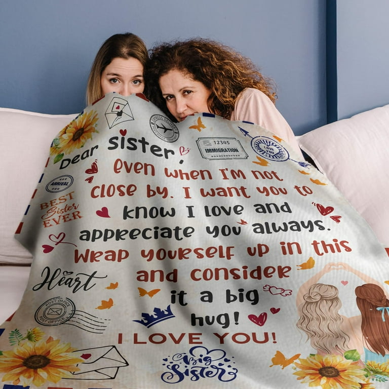 Gifts for Sister Best Sister Throw Blanket To My Sister Fleece Flannel Blankets Ultra Soft Cozy Best Sister Ever Good Friend Friendship Gifts Blanket