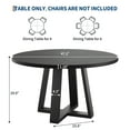 thumbnail image 4 of 47 Inch Round Dining Table for 4-6 People, Farmhouse Wood Circle Kitchen Table with Cross Base - Table Only - Black, 4 of 10