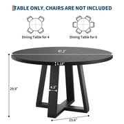 Round Dining Table for 4-6 People, 47 Inches Dining Room Table with Pedestal Base, Dinner Tables, Circle Kitchen Tables for Dining Room, Kitchen, Living Room(Table Only)