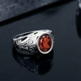 thumbnail image 4 of Gem Stone King 5.50 Ct Oval Red Garnet 925 Sterling Silver Men's Ring, 4 of 5