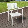 thumbnail image 5 of Outdoor Living and Style Set of 5 Brown and White Outdoor Modern Country Style Teak Finish Patio, 5 of 9