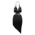 thumbnail image 4 of Mujeres Bodycon Vestido, Halter sin espalda Maxi Vestido sin mangas Slim Fit tobillo Longitud Vestidos de corte bajo Vestido de fiesta Nituyy Negro/Beige/morado, vestido de fiesta de verano en la playa, 4 of 5