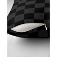 Dark Gray and Black Checkered Pattern Throw Pillow Covers Cases Cushion