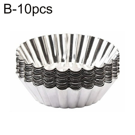 

YeccYuly Mini Tiny Pie Muffin Cupcake Pans Tin Egg Tart Mold Bakeware -NonStick Puto Cup 10Pcs Aluminum Alloy Non-stick Egg Tart Mold Cupcake Muffin Cookie Baking Mould