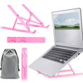 thumbnail image 2 of Foldable Laptop PC Stand Notebook Adjustable Riser Cooling Bracket (Pink), 2 of 9