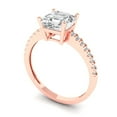 thumbnail image 2 of 2.7 ct Cushion Cut Moissanite Solitaire with Accents Engagement Ring for Women in 18K Rose Gold, 2 of 5