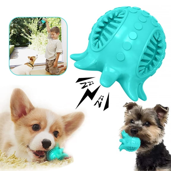AMERTEER Squeaky Dog Toys for Aggressive Chewers: Rubber Puppy Chew Ball with Squeaker, Pet Tooth Cleaning Ball, Almost Indestructible and Durable Pet Toy for Medium Breed