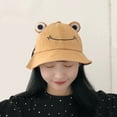 thumbnail image 4 of Windfall Bucket Hat Breathable Ears Embroidery Pattern Cotton Froggy Fisherman Cap for Women, 4 of 8