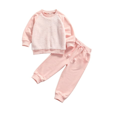 

Binpure Kids Solid Color O-Neck Long Sleeve Tops+ Trousers with Pockets