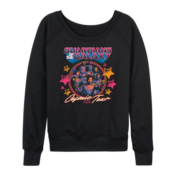 Marvel - Guardians of the Galaxy Cosmic Tour Lightweight French Terry Wide Neck Long Sleeve Graphic Shirt