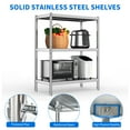 Dextrus 3 Tier Stainless Steel Shelves, Heavy Duty Shelving for Kitchen