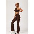 thumbnail image 4 of PISONIC Women Two Piece Workout Sets Cross Back Sports Bras Matching High Waist Flared Leggings Gym Yoga Outfits, 4 of 8