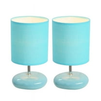 Simple Designs Stonies Small Stone Look Table Bedside Lamp 2 Pack Set