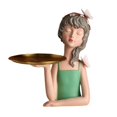 thumbnail image 2 of Bandeja de almacenamiento de estatuas Perfecl escultura multifuncional de niña 28 cm x 18 cm, 2 of 6