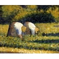 thumbnail image 2 of Seurat, Georges 17x15 Black Ornate Wood Framed with Double Matting Museum Art Print Titled - Farm Women at Work, 2 of 4