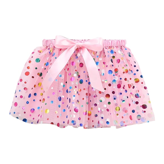 PEASKJP Girls Ruffle Skirt Girl School Uniform Pleated Scooter Skirt with Under Shorts Pull On Elastic Waist Skirt (Multicolour,6-8 Years)