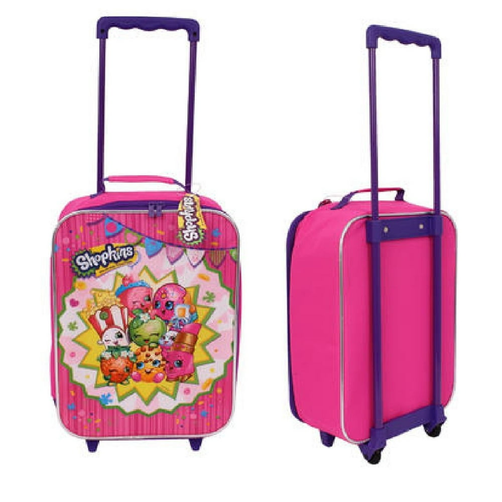 Licensed Licensed Moose Shopkins Pink Canvas Pilot Girls Rolling Luggage Suitcase Walmart