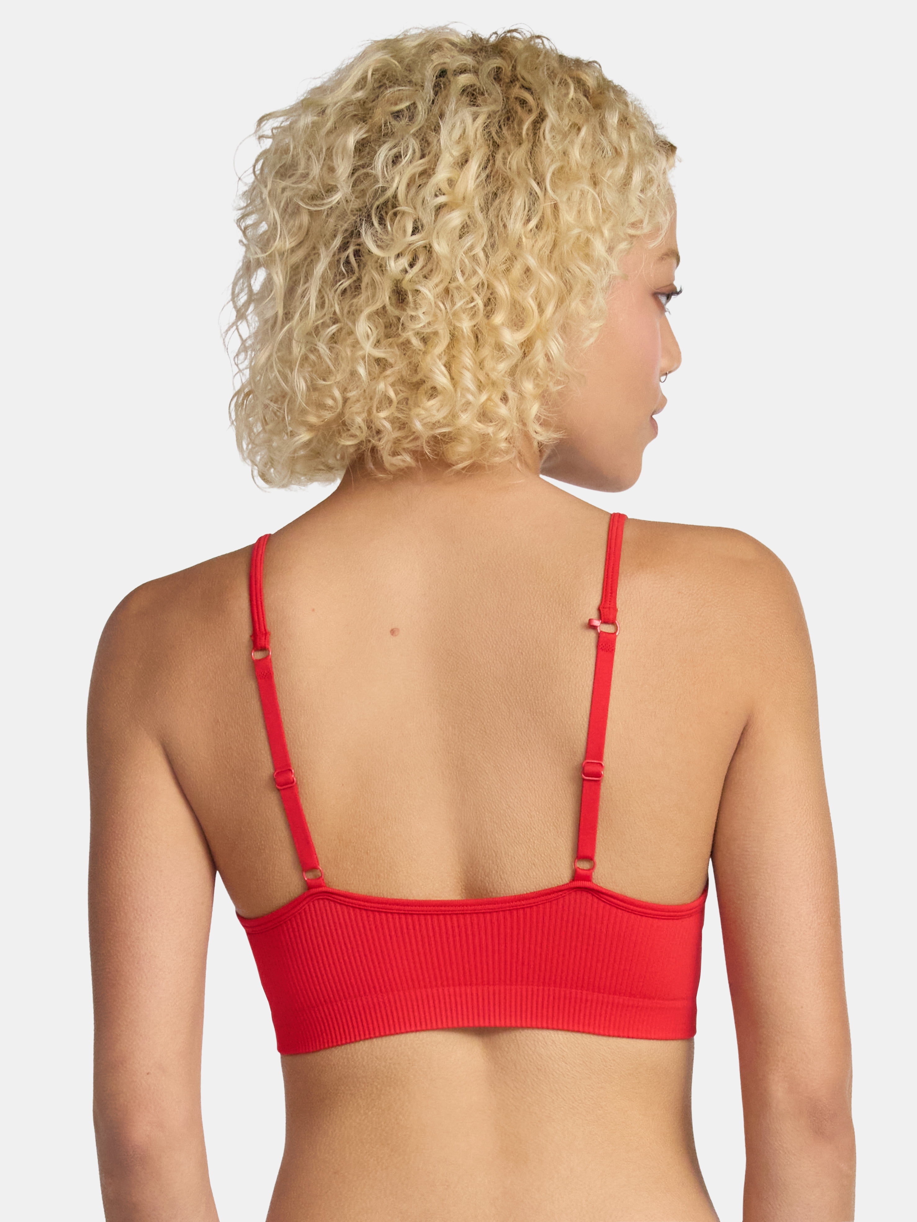 No Boundaries Seamless Ribbed Triangle Bralette, Sizes XS-XXXL