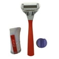 thumbnail image 2 of Flamingo 5-Blade Razors for Women - 1 Razor Handle + 1 Exfoliating Mitt + 1 Shower Holder - Papaya, 2 of 6