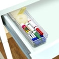 thumbnail image 2 of Bandeja de almacenamiento de cajones de plástico Glad – Contenedor organizador resistente para el hogar, cocina, baño, dormitorio, oficina | Pies antideslizantes, 13" x 3", transparentes, 2 of 5