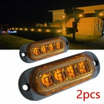 2X Yellow LED Side Marker Clearance Light Lamp Indicator Truck Trailer 24V 12V