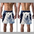 thumbnail image 3 of luoweisi Men's Beach Shorts Quick Dry Swim Trunks with Mesh Lining Galaxy Polar Bear S, 3 of 5