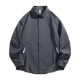 thumbnail image 1 of Ceisia Men's Oversized Drop-Shoulder Long Sleeve Shirts - Solid Color Casual Shirt Jacket Gray XXXL Gifts, 1 of 8