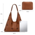thumbnail image 3 of Montana West Hobo Bag Purses for Women Soft Slouchy Shoulder Handbags Tote with Pouch, Flower Cut-out Brown, 3 of 7