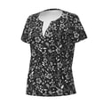 thumbnail image 3 of Wukai Daisies Flowers Casual V-Neck Graphic Tees for Women: Lightweight and Breathable Summer Tops with Stylish Design-Small, 3 of 8