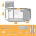 thumbnail image 3 of babyeap Baby Playpen with Basketball Hoop,Playpen for Babies and Toddlers,Hexagonal Fence Baby Play Yards,Light Gray, 3 of 7