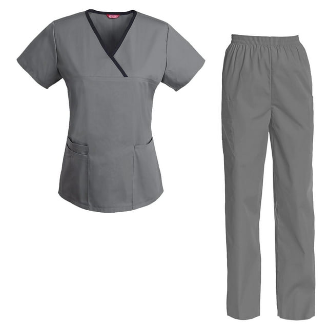 Women's Scrubs Set Scrub Top and Pants Scrubs Set