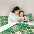 thumbnail image 5 of jejeloiu Four Leaf Clover Queen Comforter Set,Happy St Patricks Day Bedding Sets,Beige Kawaii Heart Print Bedding Comforter Set For Kids,Breathable Home Decor Reversible,3 Pieces, 5 of 8
