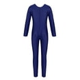 thumbnail image 2 of Jowowha Youth Big Girls' Classical Long Sleeves Full Length Gymnastics Dance Jumpsuit Unitard Leotard Navy Blue L, 2 of 5