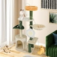 thumbnail image 3 of Tangkula Flower Cat Tree, Cute Cat Tower with Plush Top Perch, Cozy Condo, Sisal Scratching Post & Board, Dangling Ball, Curved Platform, Hammock, Floral Cat Tree for Indoor Cats, 3 of 9