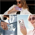 thumbnail image 7 of For iPhone 17 Pro Magnetic Glitter Case Compatible with MagSafe,Full Protection Slim Shockproof Anti-Scratch Case with Camera Lens Protector Plating Bling Dust-Proof Net, 7 of 7