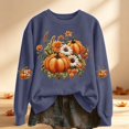 thumbnail image 2 of Sweatshirts for Women Loose Fit Fall Cute Pumpkin Graphic Crewneck Long Sleeve Stretchy XXL, 2 of 4