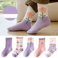 thumbnail image 2 of Outfmvch Wool Socks for Women,Thermal Socks Fuzzy Socks Girls Socks Cute Purple Floret Thickened Warm Comfortable Cloud Socks Women Bearpaw Socks Purple S, 2 of 8