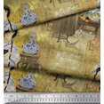 thumbnail image 2 of Soimoi Poly Georgette Fabric Flower Vase,Cat & Girl Human Figure Decor Fabric Printed Yard 52 Inch Wide, 2 of 3