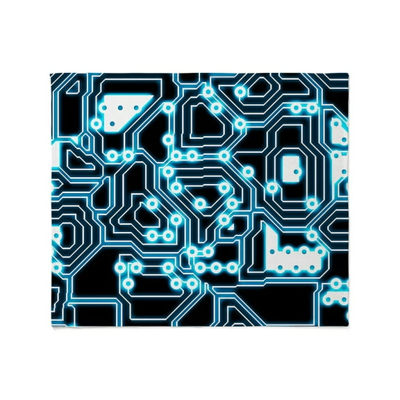 CafePress - Electron Blue/Black Throw Blanket - Soft Fleece Throw Blanket, 50"x60" for All Ages