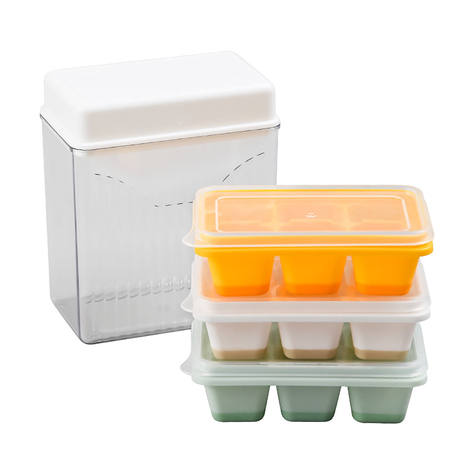 Reusable Silicone Food Freezing Storage Tray Ice Grid With - Temu