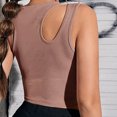 thumbnail image 4 of Women's Cut Out Sleeveless Round Neck Slim Fitted Ribbed Tank Crop Top Summer Cami Croset Tops Streetwear, 4 of 7