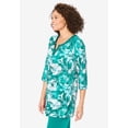 thumbnail image 3 of Woman Within Plus Size 7-Day Three-Quarter Sleeve Grommet Notch Tunic, 3 of 6