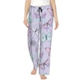 thumbnail image 2 of Picia Purple Butterfly Womens Soft Woven Cotton Elastic Waistband Sleep Pajama Pant Lounge Sleep Pant With Pockets And Drawstring-Large, 2 of 9