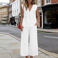thumbnail image 5 of CHUMUD Two Piece Sets for Women Petite Summer Outfits Sleeveless Tank Tops Wide Leg Pants Matching Lounge Vacation Travel Set Casual Office Work Going Out, 5 of 9