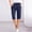 Navy, variant on JJHGVB Cotton Linen Capris for Women Linen Bermuda Shorts for Women Beach Boho Pants Beach Cropped Trousers Wide Leg Capri Dress Shorts for Women Womens Long Shorts Baggy Shorts Women Army Green L
