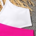 thumbnail image 4 of Staki Girls Swimsuit Double Strap High Waist Sporty Bikini Swimsuits Swim Cover Up Skirt 3 Piece Set Bikini Sets for Girls 8-12Y(Red,10-11 Years), 4 of 6